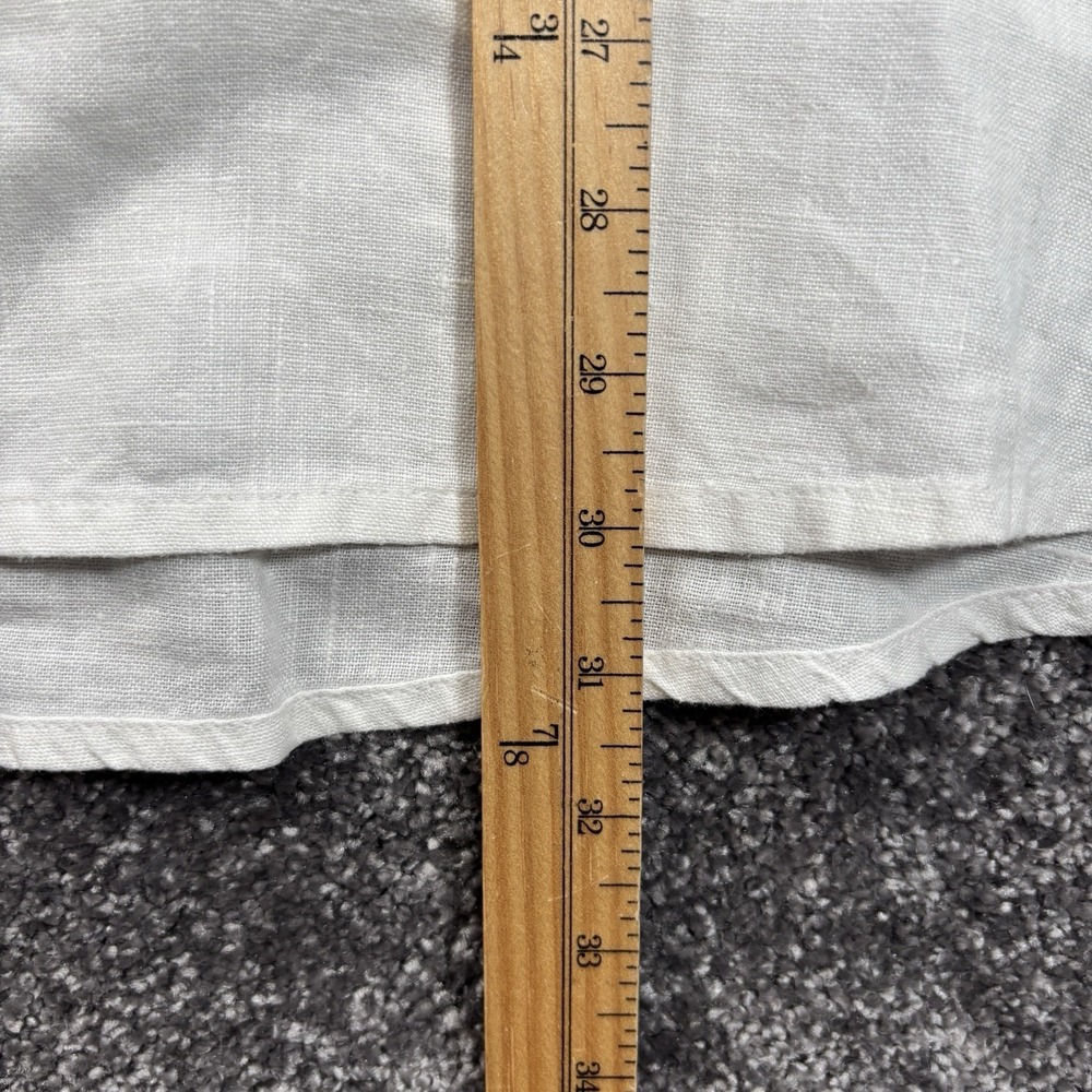 Flax By Jeanne Engelhart Blouse Top Size Small 100% Linen White Woven Button Up - Picture 11 of 12